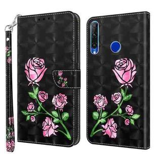 For Honor 20 Lite / 20i / 10i / 10 Lite 3D Painted Leather Phone Case(Rose)