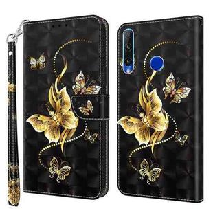 For Honor 20 Lite / 20i / 10i / 10 Lite 3D Painted Leather Phone Case(Golden Swallow Butterfly)
