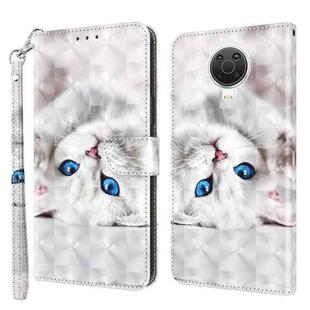 For Nokia G20 / G10 / 6.3 3D Painted Leather Phone Case(Reflection White Cat)