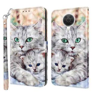 For Nokia G20 / G10 / 6.3 3D Painted Leather Phone Case(Two Loving Cats)