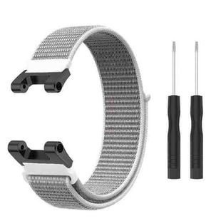 For Amazfit T-Rex / T-Rex Pro / Ares Nylon Loop Watch Band(Grey White)