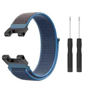 For Amazfit T-Rex / T-Rex Pro / Ares Nylon Loop Watch Band(Dark Blue)