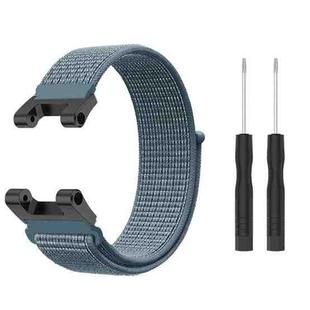 For Amazfit T-Rex / T-Rex Pro / Ares Nylon Loop Watch Band(Grey Blue)