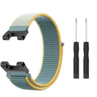 For Amazfit T-Rex / T-Rex Pro / Ares Nylon Loop Watch Band(Blue Yellow)