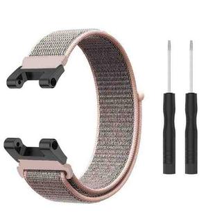 For Amazfit T-Rex / T-Rex Pro / Ares Nylon Loop Watch Band(Sand Pink)
