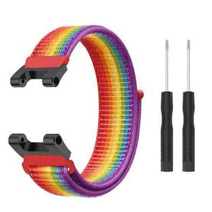 For Amazfit T-Rex / T-Rex Pro / Ares Nylon Loop Watch Band(Rainbow)