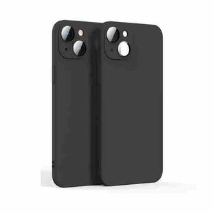 Lens Glass Film Liquid TPU Phone Case For iPhone 14(Black)