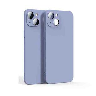 Lens Glass Film Liquid TPU Phone Case For iPhone 14(Purple)