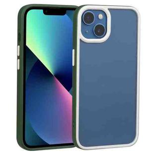 For iPhone 14 Plus Two-color Shield TPU + PC Phone Case (Dark Green)