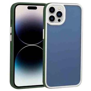 For iPhone 14 Pro Two-color Shield TPU + PC Phone Case(Dark Green)