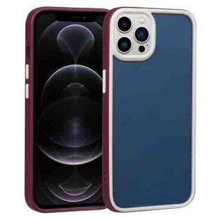 For iPhone 12 Pro Two-color Shield TPU + PC Phone Case(Wine Red)