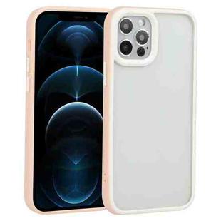 For iPhone 12 Pro Max Two-color Shield TPU + PC Phone Case(Light Pink)