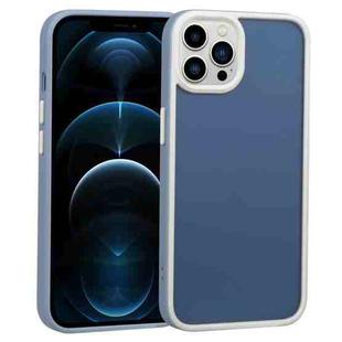 For iPhone 12 Pro Max Two-color Shield TPU + PC Phone Case(Light Blue)