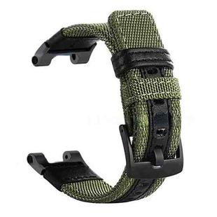 For Amazfit T-Rex / T-Rex Pro / Ares Leather Nylon Watch Band(Green)