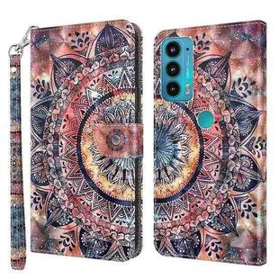 For Motorola Moto E20 / E30 / E40 3D Painted Leather Phone Case(Color Mandala)