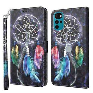 For Motorola Moto G22 3D Painted Leather Phone Case(Colorful Dreamcatcher)