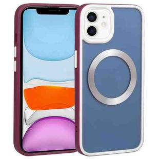 For iPhone 11 Two-color Shield MagSafe TPU + PC Phone Case (Wine Red)