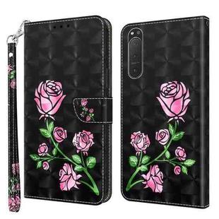 For Sony Xperia 5 II 3D Painted Leather Phone Case(Rose)