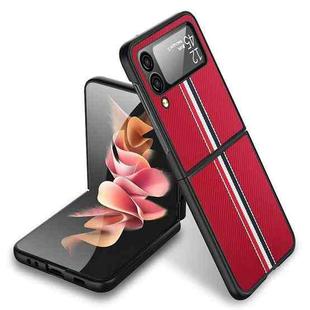 For Samsung Galaxy Z Flip4 Twill PC+ TPU Shockproof Phone Case(Red)
