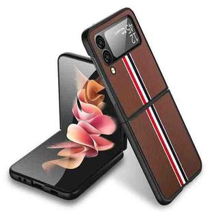 For Samsung Galaxy Z Flip4 Twill PC+ TPU Shockproof Phone Case(Brown)