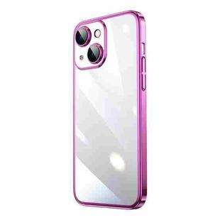 For iPhone 14 Electroplating Airbag Shockproof PC Phone Case (Rose Red)