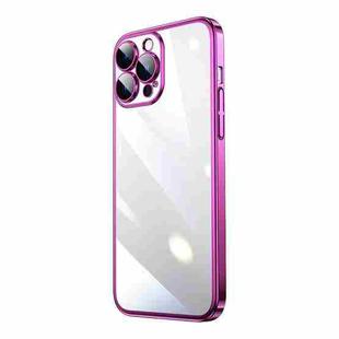 For iPhone 13 Pro Max Electroplating Airbag Shockproof PC Phone Case (Rose Red)
