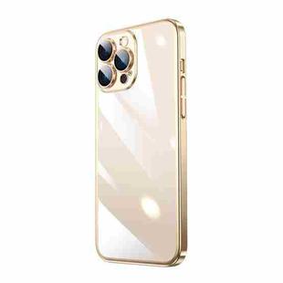 For iPhone 13 Pro Max Electroplating Airbag Shockproof PC Phone Case (Gold)