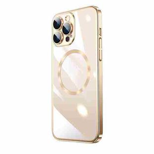 For iPhone 14 Pro Electroplating MagSafe Airbag PC Phone Case(Gold)