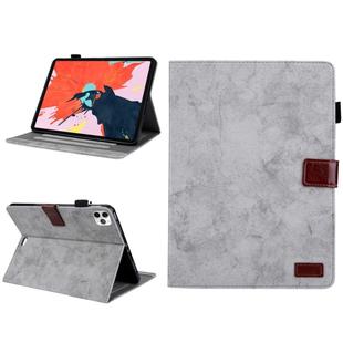 For iPad Pro 11 (2020) & (2018) Marble Style Cloth Texture Tablet PC Protective Leather Case with Bracket & Card Slot & Photo Holder(Gray)