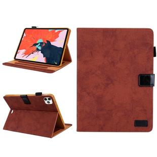For iPad Pro 11 (2020) & (2018) Marble Style Cloth Texture Tablet PC Protective Leather Case with Bracket & Card Slot & Photo Holder(Brown)