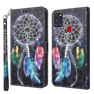 For Samsung Galaxy A21s 3D Painted Leather Phone Case(Colorful Dreamcatcher)