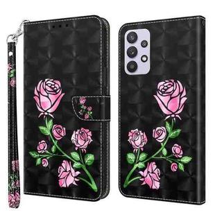 For Samsung Galaxy A32 5G 3D Painted Leather Phone Case(Rose)