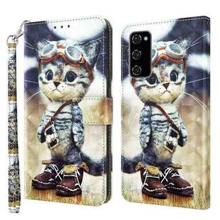 For Samsung Galaxy S20 FE 3D Painted Leather Phone Case(Naughty Cat)