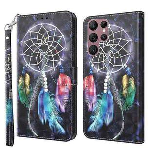 For Samsung Galaxy S22 Ultra 5G 3D Painted Leather Phone Case(Colorful Dreamcatcher)