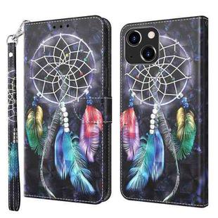 For iPhone 13 mini 3D Painted Leather Phone Case (Colorful Dreamcatcher)