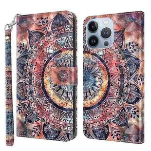 For iPhone 11 3D Painted Leather Phone Case (Colorful Mandala)