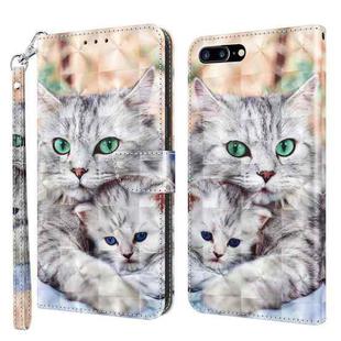 3D Painted Leather Phone Case For iPhone 8 Plus / 7 Plus(Two Loving Cats)