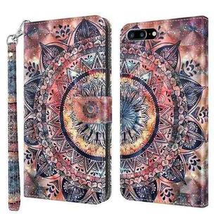 3D Painted Leather Phone Case For iPhone 8 Plus / 7 Plus(Colorful Mandala)