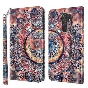 For Xiaomi Redmi 9 3D Painted Leather Phone Case(Colorful Mandala)