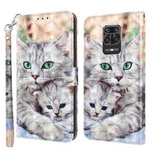 For Xiaomi Redmi Note 9 Pro / Note 9 Pro Max 3D Painted Leather Phone Case(Two Loving Cats)