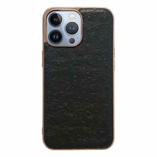 For iPhone 13 Pro Genuine Leather Ostrich Texture Nano Case (Black)