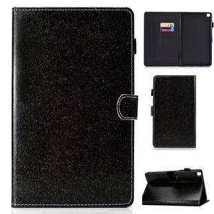 Glitter Left and Right Flat Leather Case with Pen Cover & Card Slot & Buckle Anti-skid Strip and Bracket(Black)