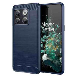 For OnePlus 10T Brushed Texture Carbon Fiber TPU Phone Case (Blue)