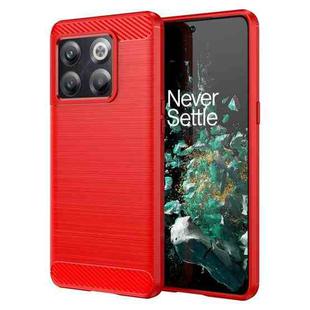 For OnePlus ACE Pro Brushed Texture Carbon Fiber TPU Phone Case (Red)