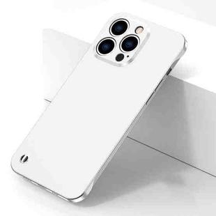 For iPhone 14 Plus Electroplating Frosted Frameless Phone Case (White)