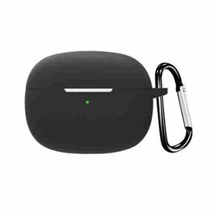 For Meizu Meilan Blus Air Pure Color Bluetooth Earphone Soft Silicone Protective Case With Hook(Black)