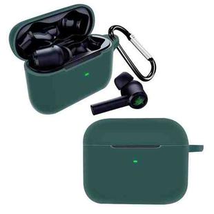 For RAZER Hammerhead True Wireless Pro Pure Color Bluetooth Earphone Soft Silicone Protective Case With Hook(Green)