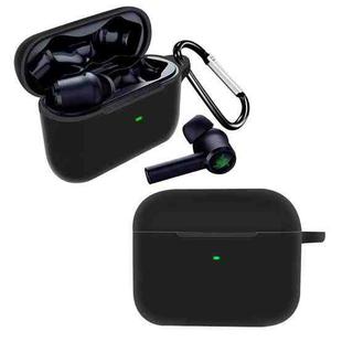 For RAZER Hammerhead True Wireless Pro Pure Color Bluetooth Earphone Soft Silicone Protective Case With Hook(Black)