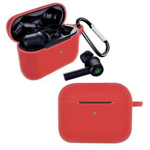 For RAZER Hammerhead True Wireless Pro Pure Color Bluetooth Earphone Soft Silicone Protective Case With Hook(Red)