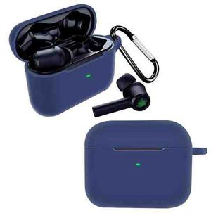 For RAZER Hammerhead True Wireless Pro Pure Color Bluetooth Earphone Soft Silicone Protective Case With Hook(Dark Blue)